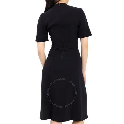 burberry short-sleeve d-ring detail silk wool dress